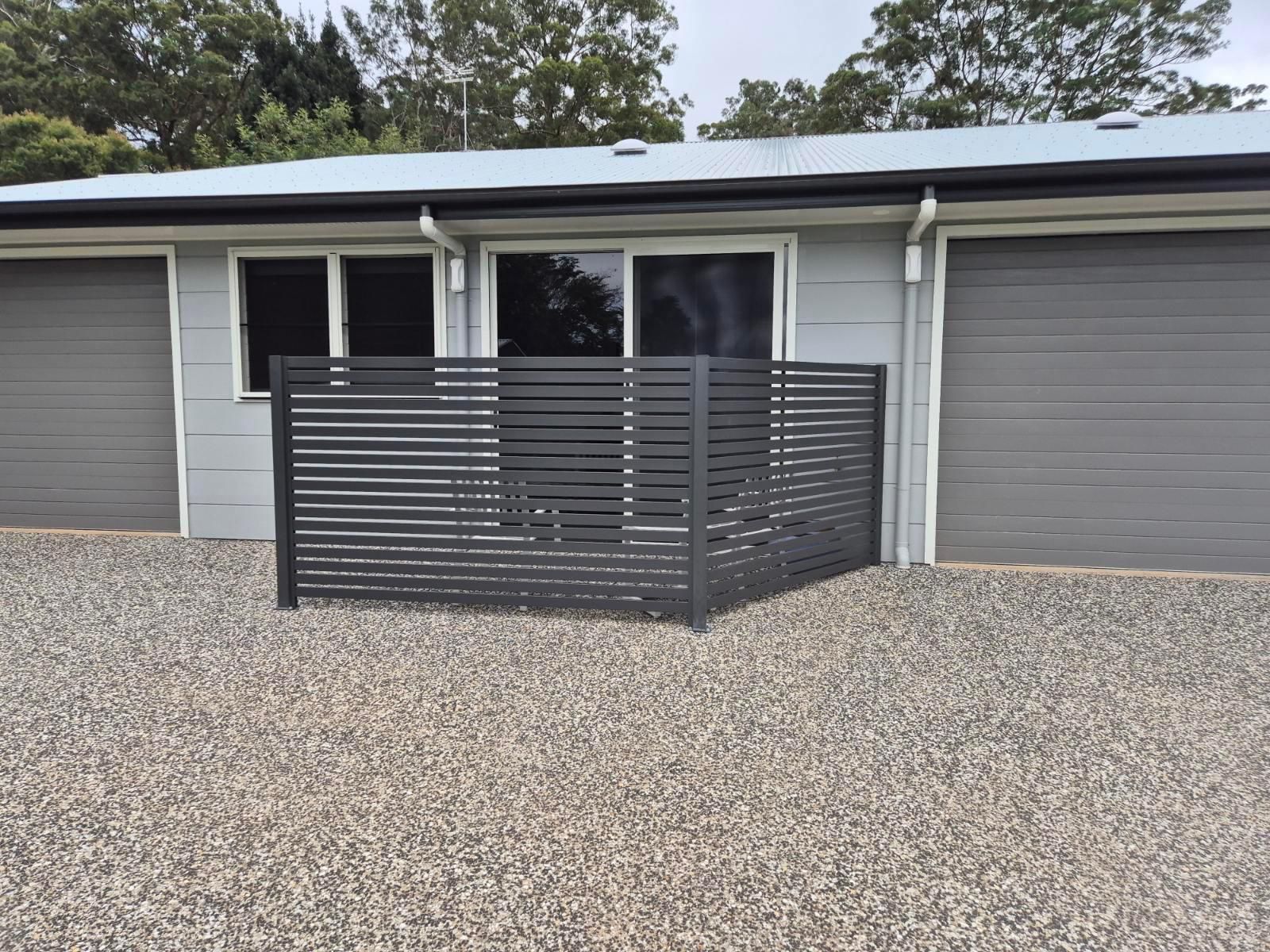after Monument Powder-coated Aluminium Swing Gate – Privacy Screen, Cabarlah