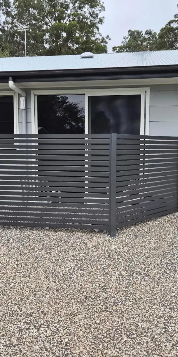 after Monument Powder-coated Aluminium Swing Gate – Privacy Screen, Cabarlah