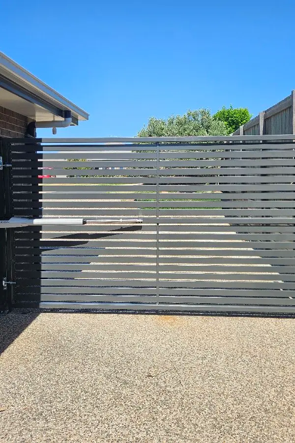 after Monument Powder-coated Aluminium Swing Gate – Gate + Motor, Westbrook