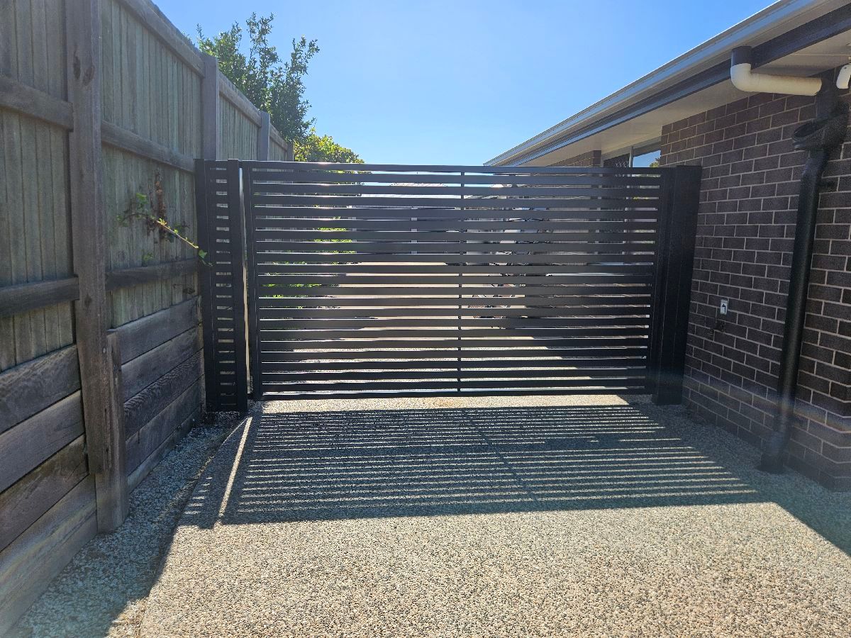 after Monument Powder-coated Aluminium Swing Gate – Gate + Motor, Westbrook