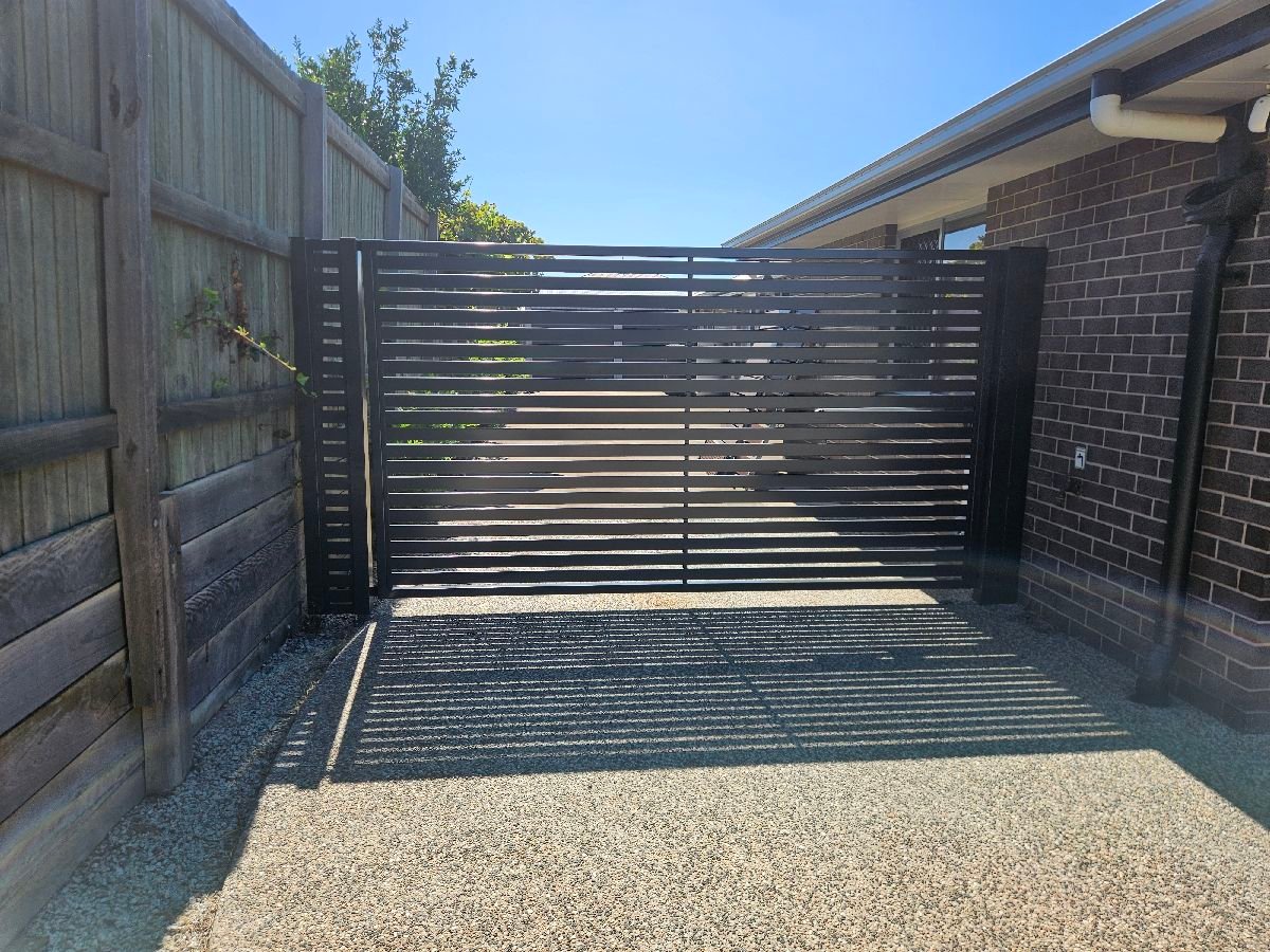 after Monument Powder-coated Aluminium Swing Gate – Gate + Motor, Westbrook