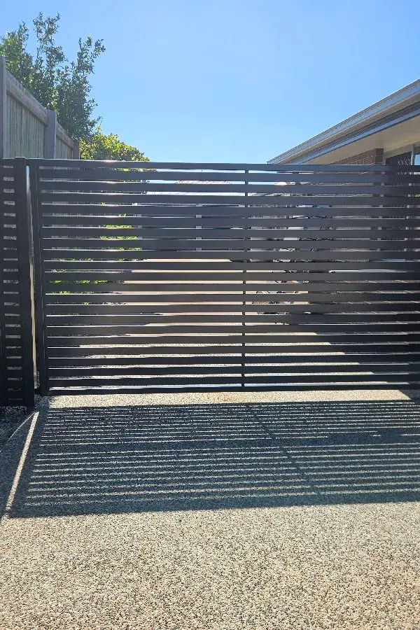 after Monument Powder-coated Aluminium Swing Gate – Gate + Motor, Westbrook