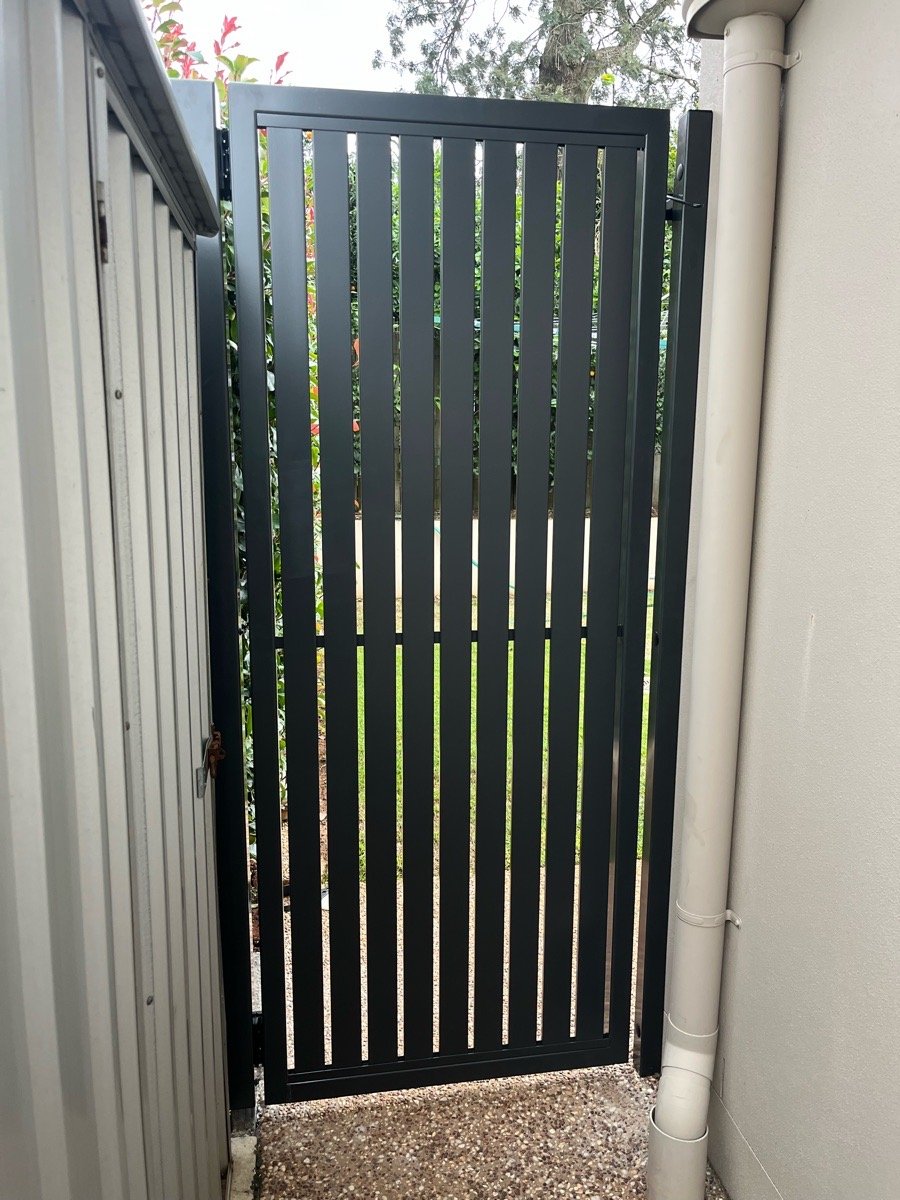 after Monument Powder-coated Aluminium Swing Gate – PA Gate, Mount Lofty