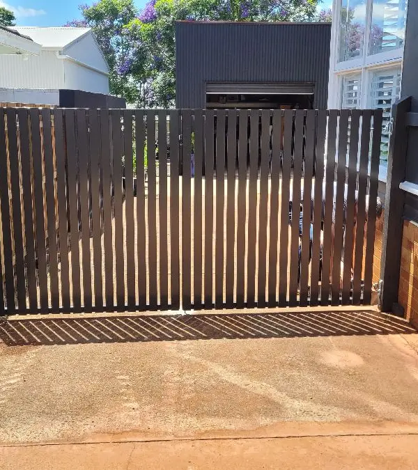 after Monument Powder-coated Aluminium Swing Gate – Double Swing Gate, Mount Lofty