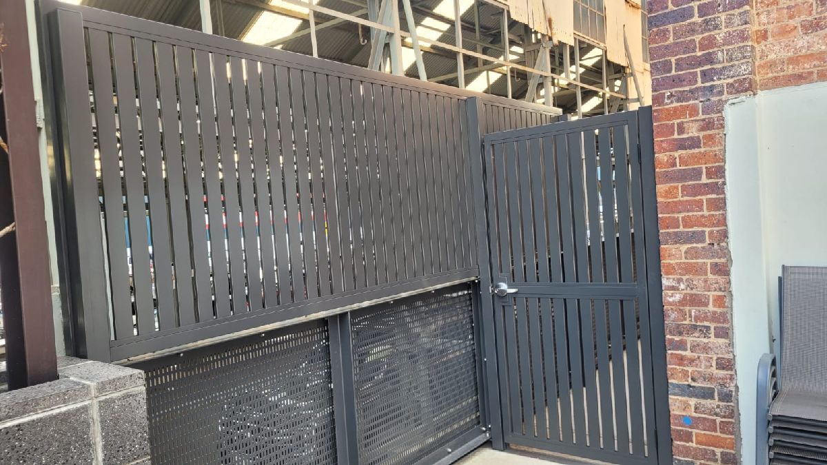 after Monument Powder-coated Aluminium Swing Gate – Gate + Infill, Toowoomba City