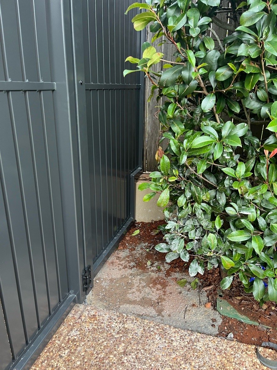 after Monument Powder-coated Aluminium Swing Gate – PA Gate, Mount Lofty