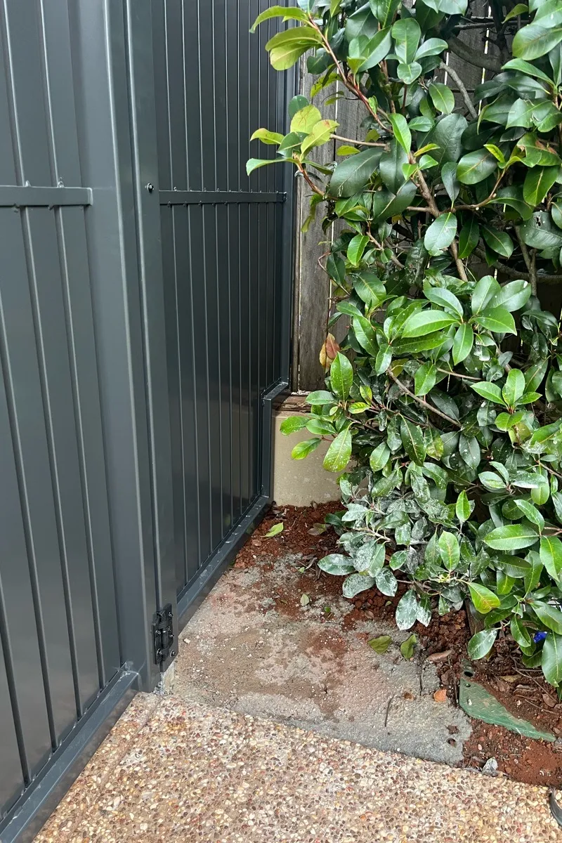 after Monument Powder-coated Aluminium Swing Gate – PA Gate, Mount Lofty