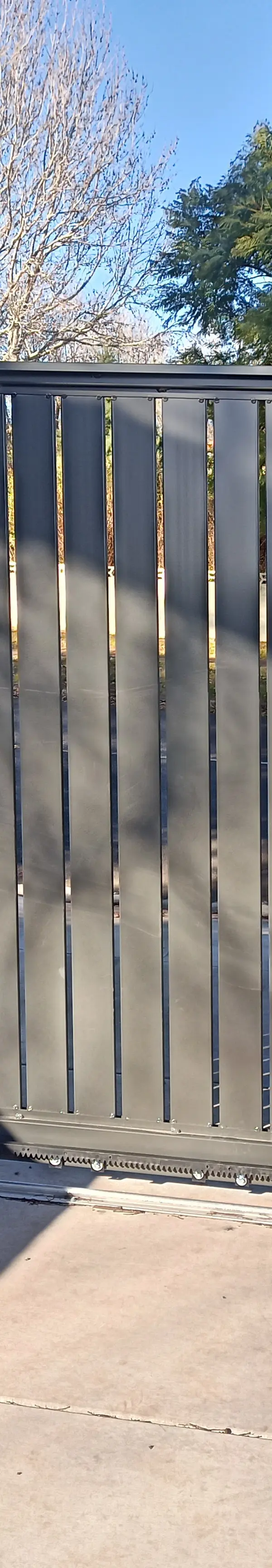 after Monument Powder-coated Aluminium Sliding Gate – Slider + Return + Post, Mount Lofty