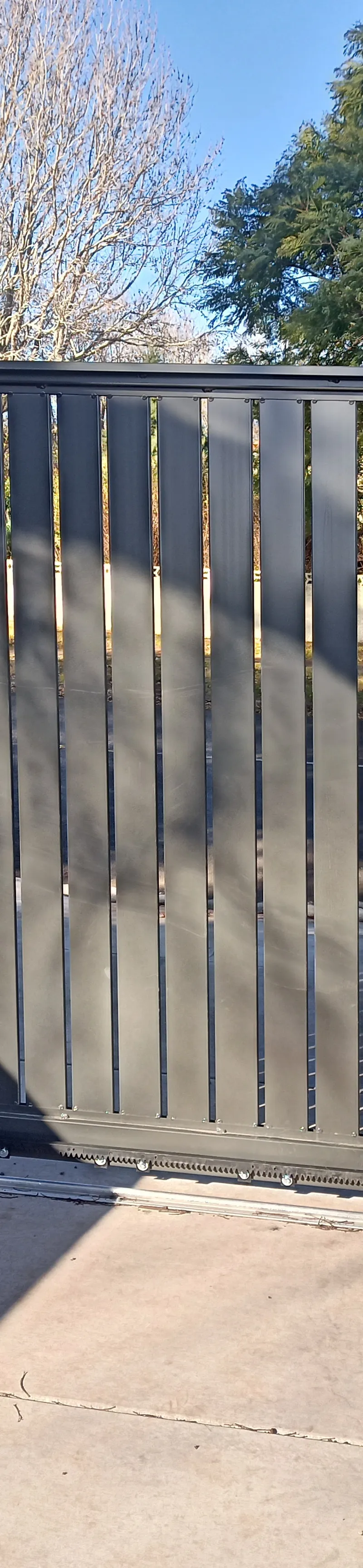 after Monument Powder-coated Aluminium Sliding Gate – Slider + Return + Post, Mount Lofty