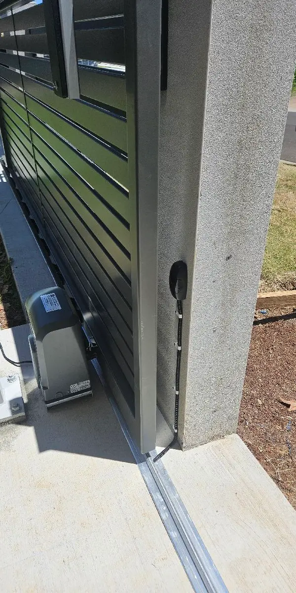 after Woodland Grey Powder-coated Aluminium Sliding Gate – Slide Gate + Motor, Glenvale