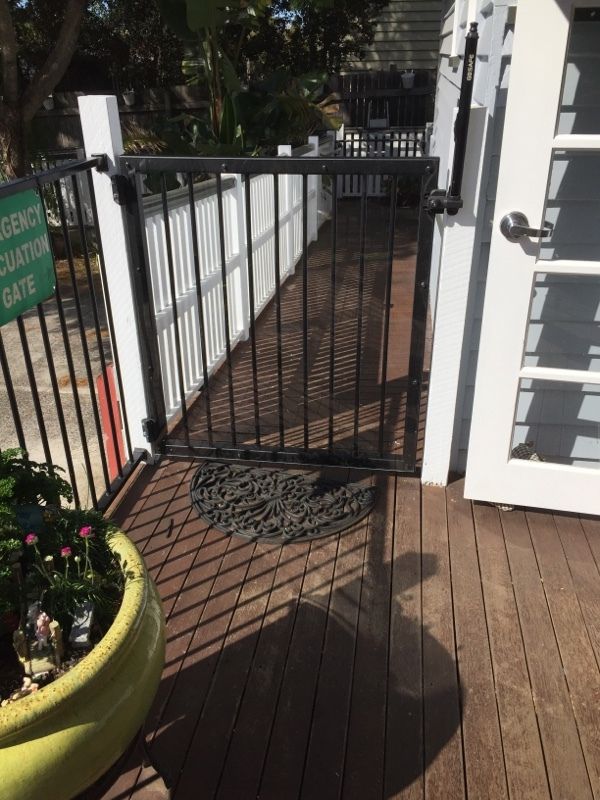 after Black Powder-coated Steel Swing Gate – Gates to Deck, East Toowoomba