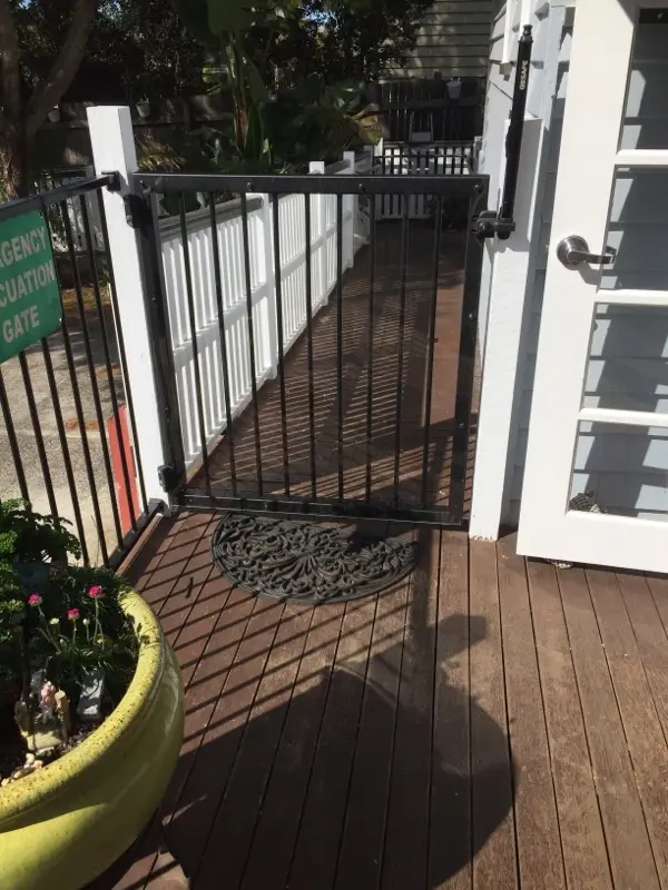 after Black Powder-coated Steel Swing Gate – Gates to Deck, East Toowoomba