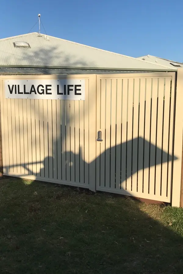 after Cream Powder-coated Aluminium Swing Gate – Gate + Infill, Harristown