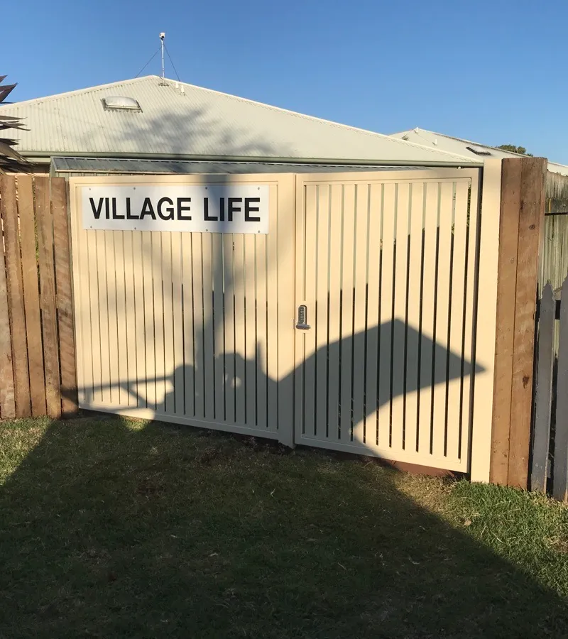 after Cream Powder-coated Aluminium Swing Gate – Gate + Infill, Harristown