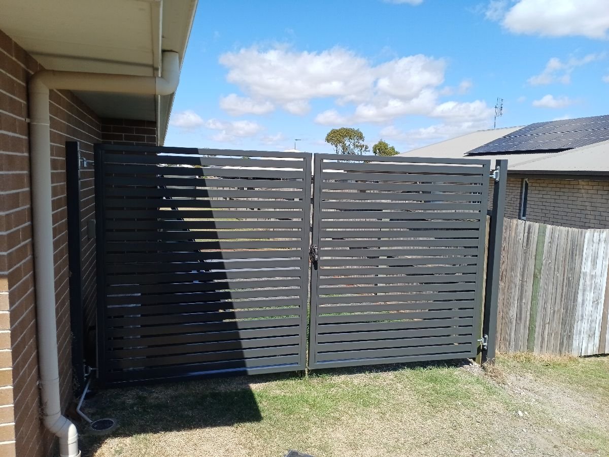 after Monument Powder-coated Aluminium Swing Gate – GateFAB, Westbrook