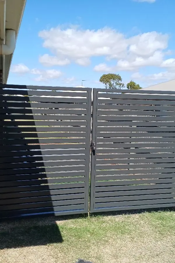 after Monument Powder-coated Aluminium Swing Gate – GateFAB, Westbrook