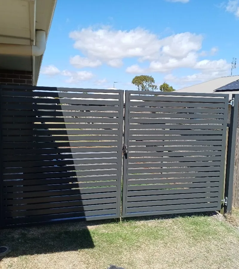 after Monument Powder-coated Aluminium Swing Gate – GateFAB, Westbrook