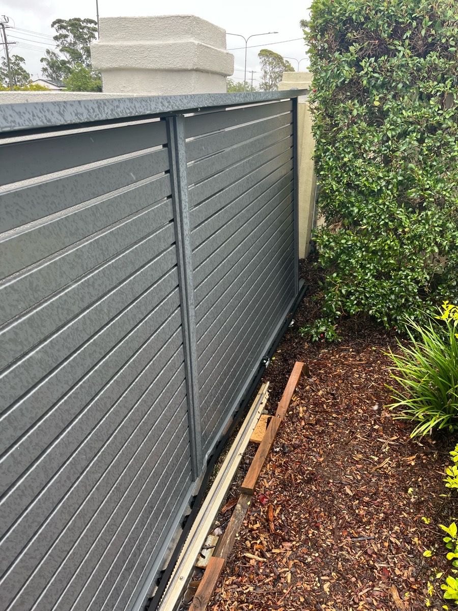 after Monument Powder-coated Aluminium Sliding Gate – Gate + Motor, Cotswold Hills