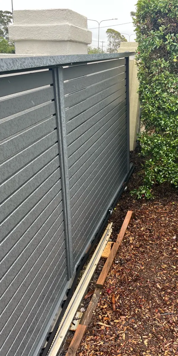 after Monument Powder-coated Aluminium Sliding Gate – Gate + Motor, Cotswold Hills