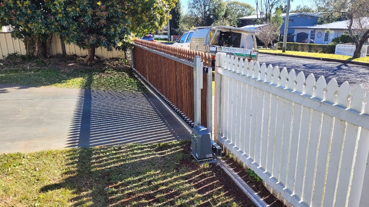 after Mixed Timber + Galvanised Sliding Gate – Gate + PA, Mount Lofty