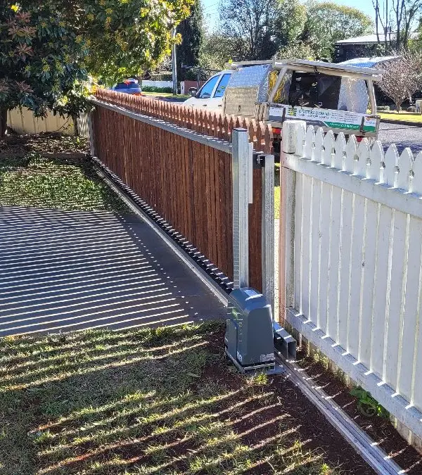 after Mixed Timber + Galvanised Sliding Gate – Gate + PA, Mount Lofty