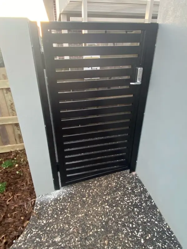 after Black Powder-coated Aluminium Swing Gate – PA Gates, Middle Ridge