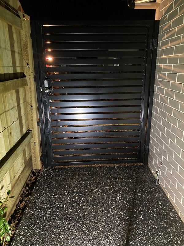 after Black Powder-coated Aluminium Swing Gate – PA Gates, Middle Ridge