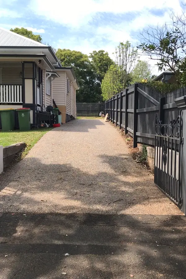after Black Powder-coated Aluminium Swing Gate – Re-install gate and motor, East Toowoomba