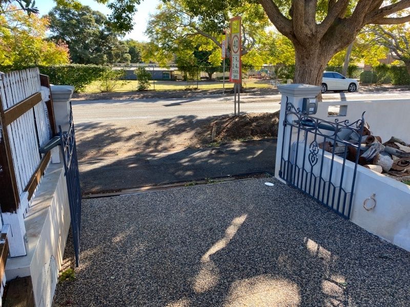 after Dark Blue Powder-coated Aluminium Swing Gate – Gate, East Toowoomba