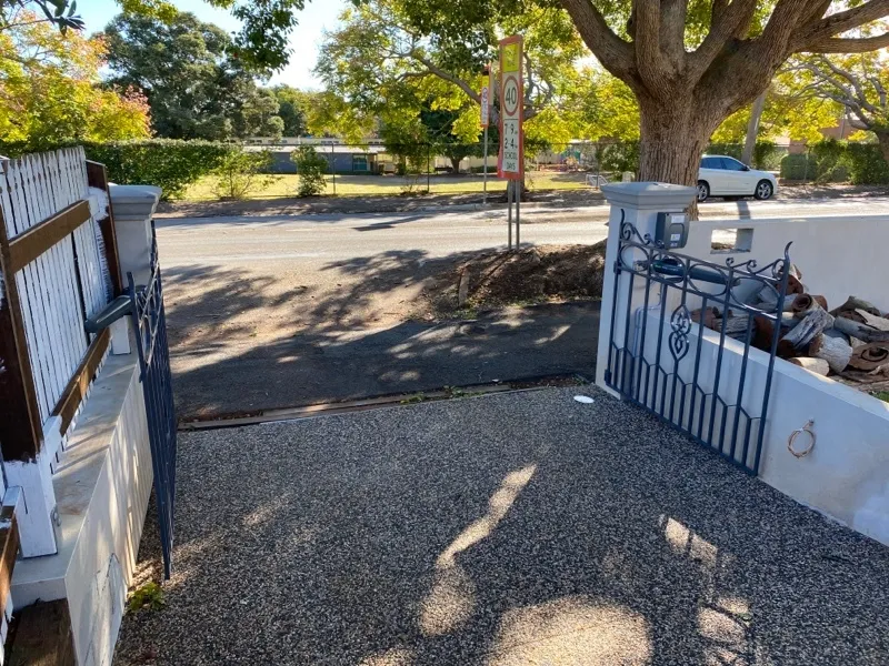 after Dark Blue Powder-coated Aluminium Swing Gate – Gate, East Toowoomba