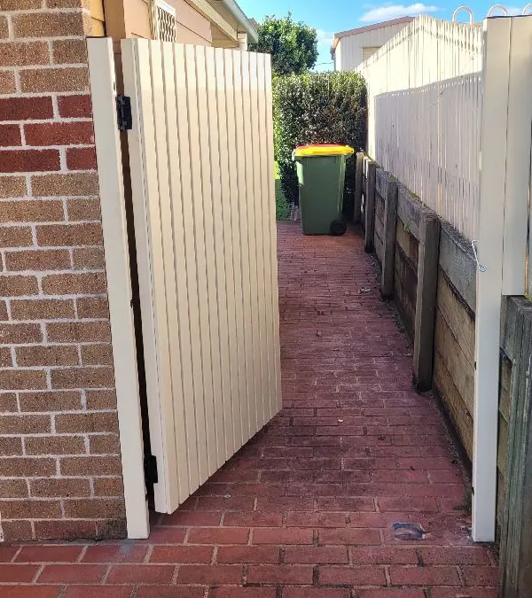 after Cream Powder-coated Steel Swing Gate – DBL Swing Gate + PA, Middle Ridge