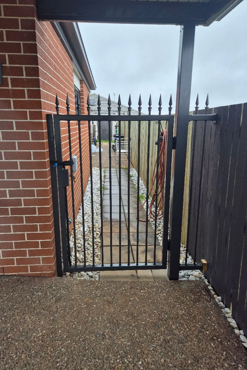 after Monument Powder-coated Steel Swing Gate – Gate + Fence, Highfields