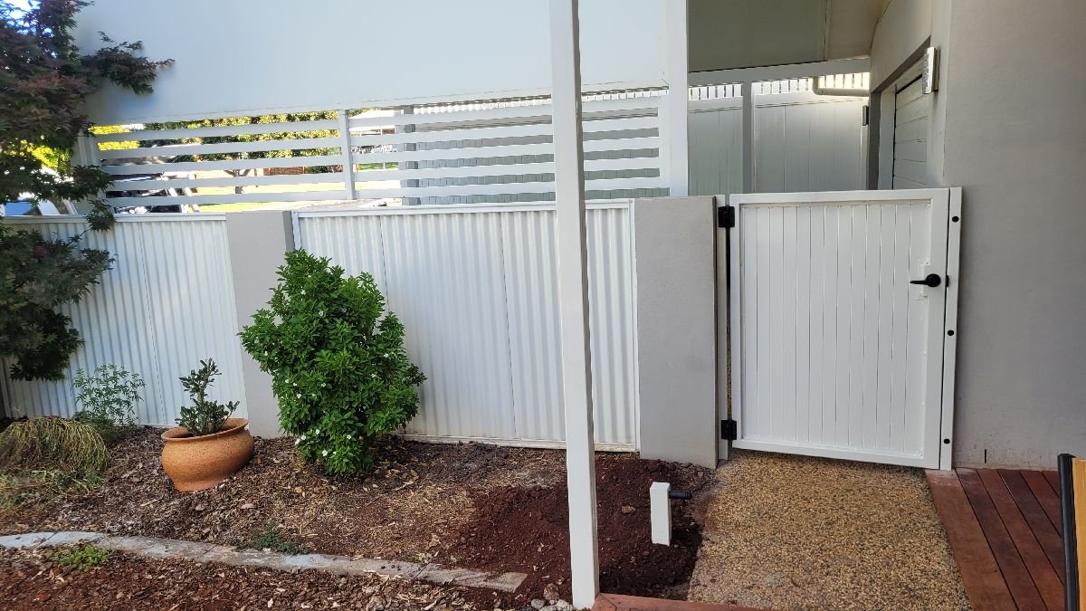 after Surfmist Powder-coated Steel Swing Gate – Gate, Rangeville