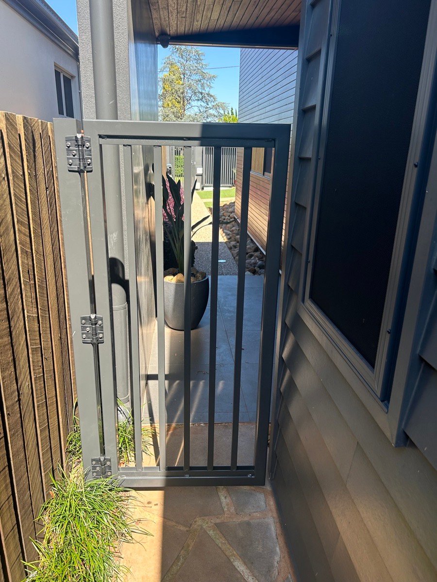 after Monument Powder-coated Aluminium Swing Gate – Small PA Gate, Mount Lofty