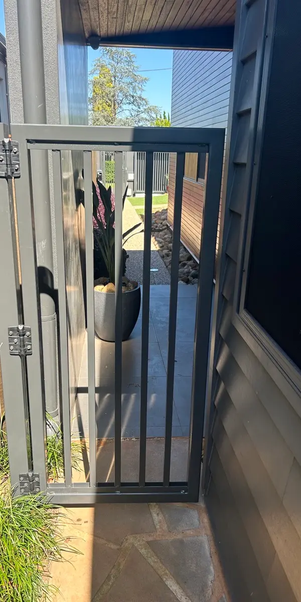 after Monument Powder-coated Aluminium Swing Gate – Small PA Gate, Mount Lofty