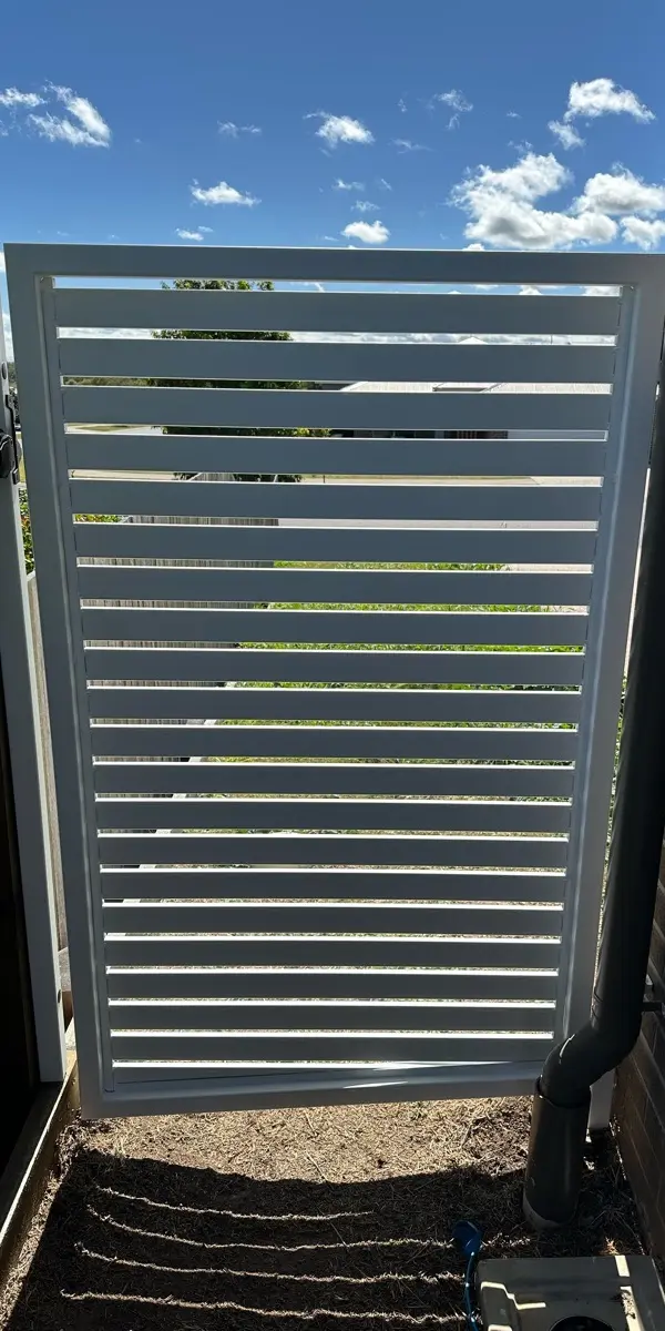 after Pro Texture White Powder-coated Aluminium Swing Gate – Manual Gates, Westbrook