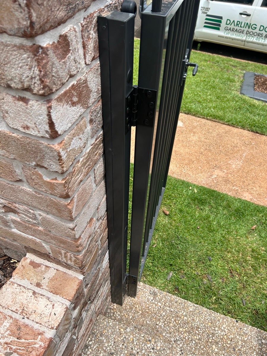 after Black Powder-coated Aluminium Swing Gate – Gate + Fence, Mount Lofty