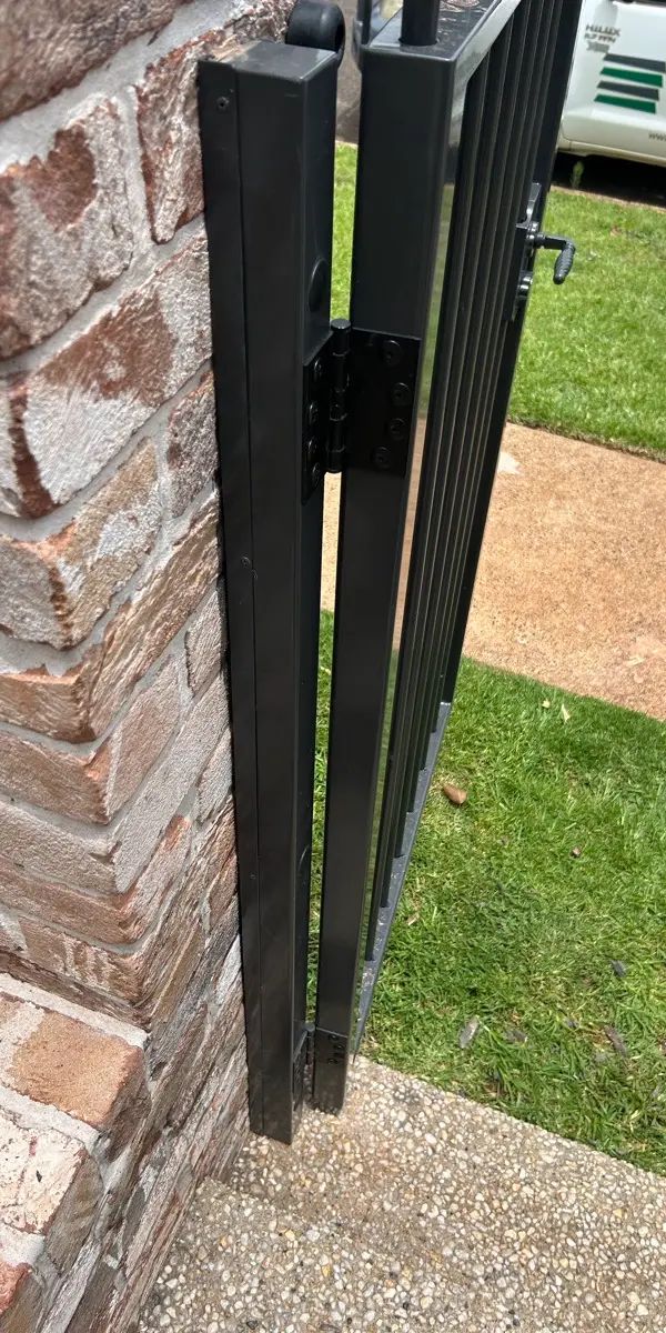 after Black Powder-coated Aluminium Swing Gate – Gate + Fence, Mount Lofty