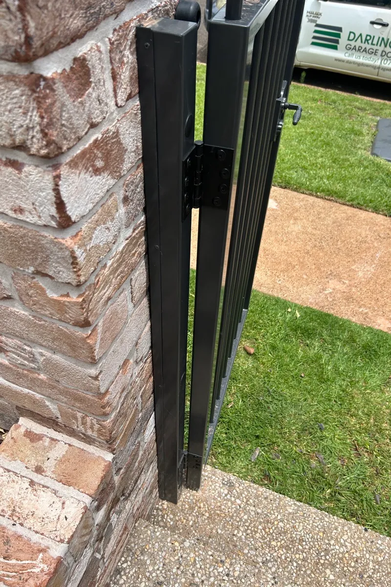 after Black Powder-coated Aluminium Swing Gate – Gate + Fence, Mount Lofty