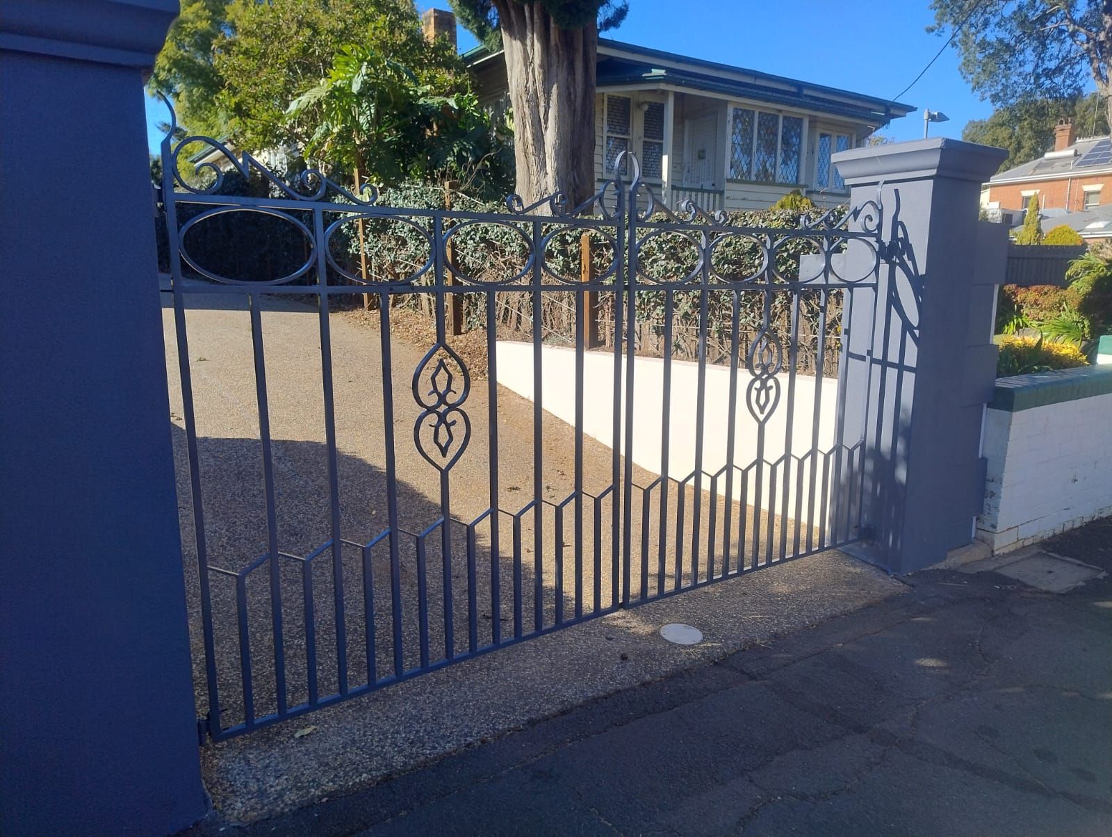after Ironstone Powder-coated Aluminium Swing Gate – Replacement PA Gate + Swing Gates, East Toowoomba
