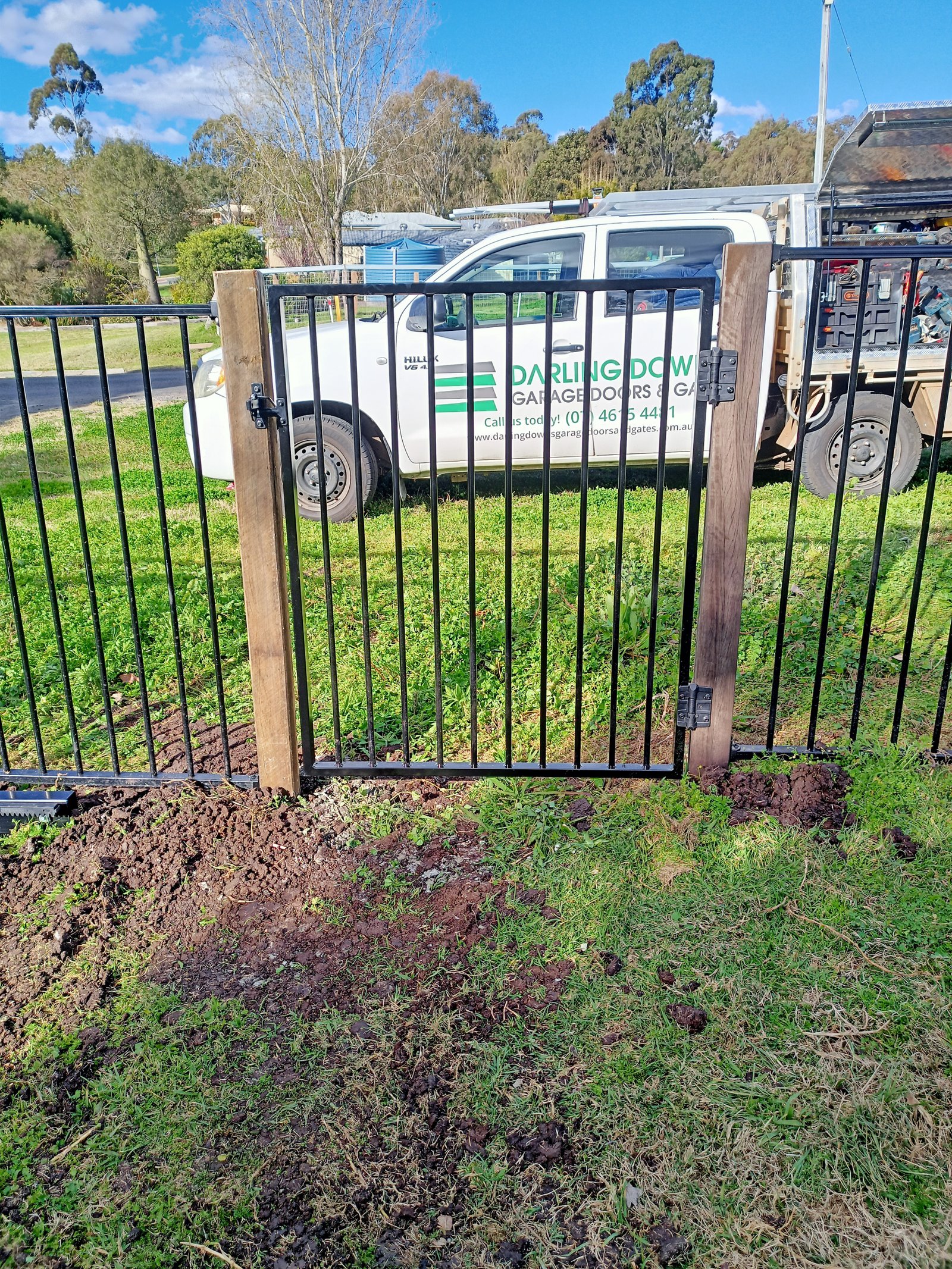 after Black Powder-coated Aluminium Swing Gate – Slider + Return + SGL PA, Cranley