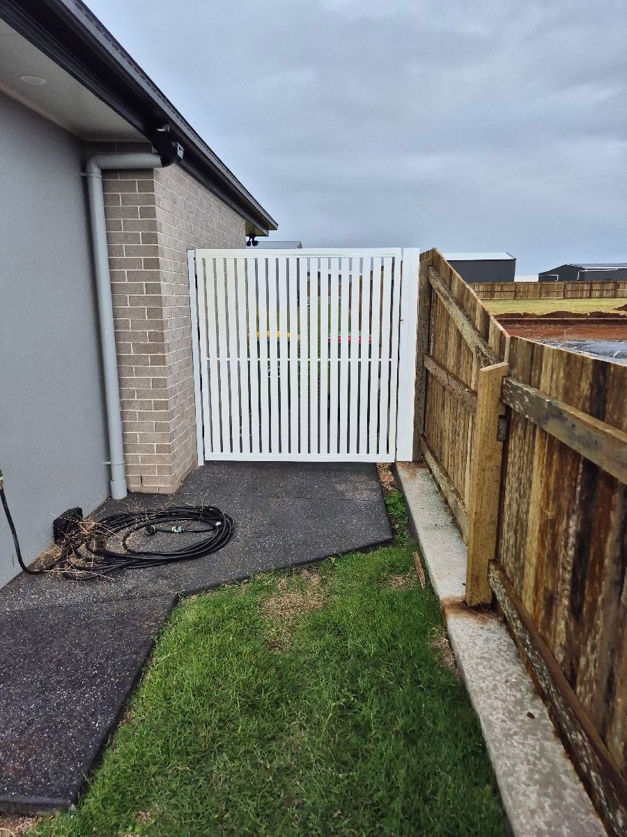 after Pro Texture White Powder-coated Aluminium Swing Gate – Single Swing Gate, Highfields