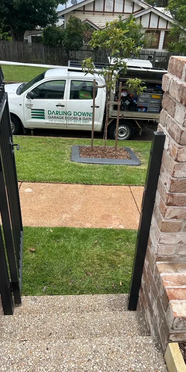 after Black Powder-coated Aluminium Swing Gate – Gate + Fence, Mount Lofty