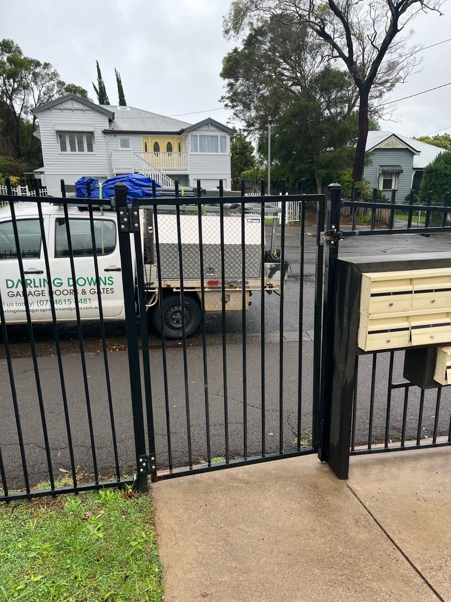 after Black Wrought Iron Swing Gate – PA Gate Closure, Toowoomba City