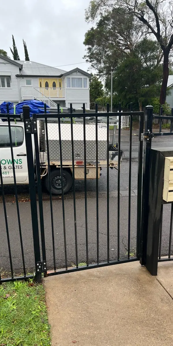 after Black Wrought Iron Swing Gate – PA Gate Closure, Toowoomba City