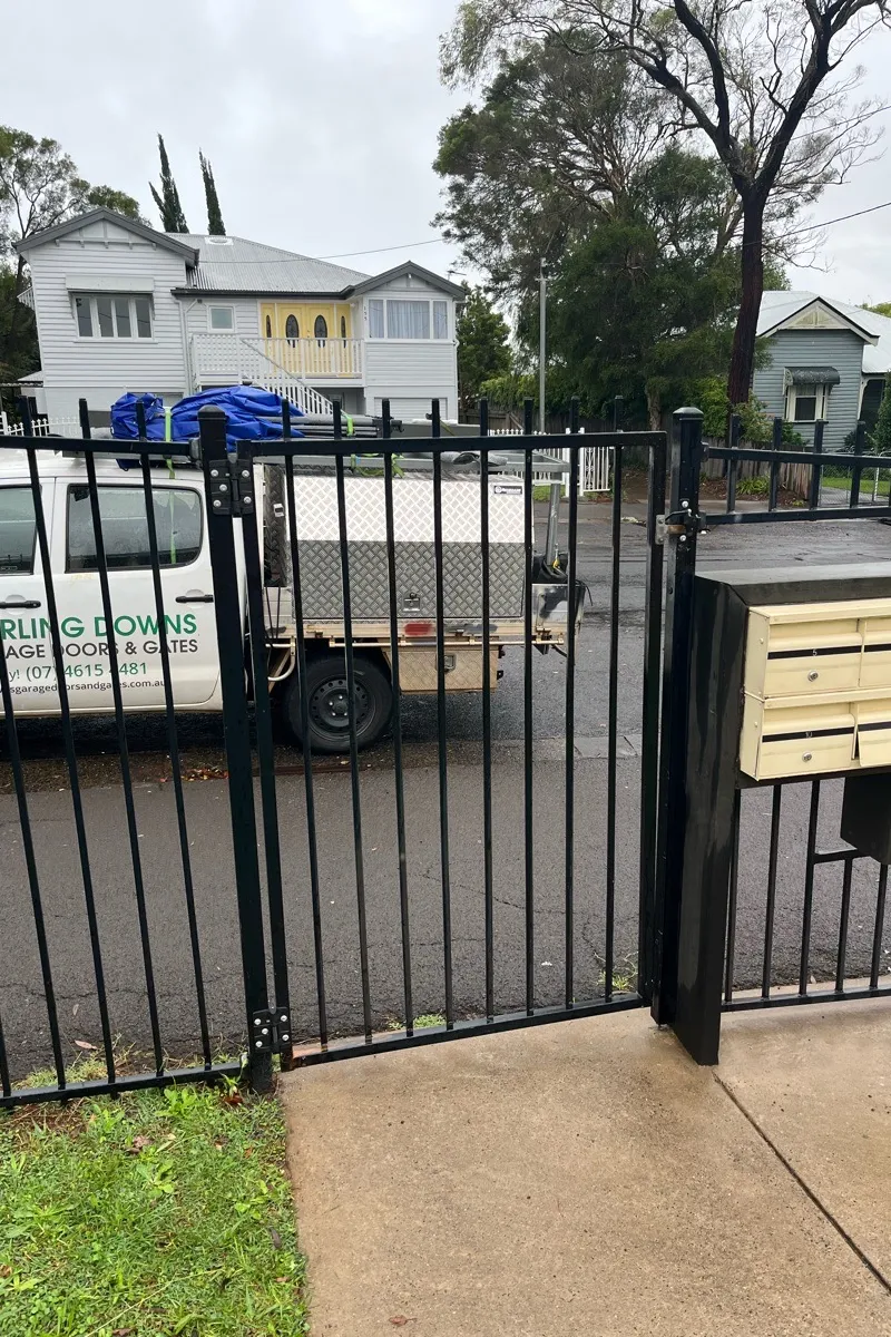 after Black Wrought Iron Swing Gate – PA Gate Closure, Toowoomba City