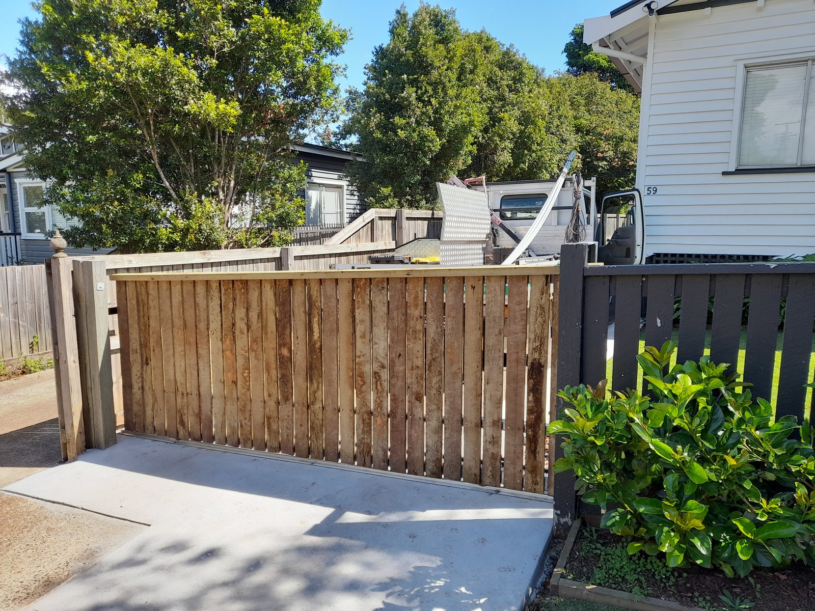 after Wood-look Colorbond + Galvanised Frame Sliding Gate – Gate Catch (Fabricated), Mount Lofty