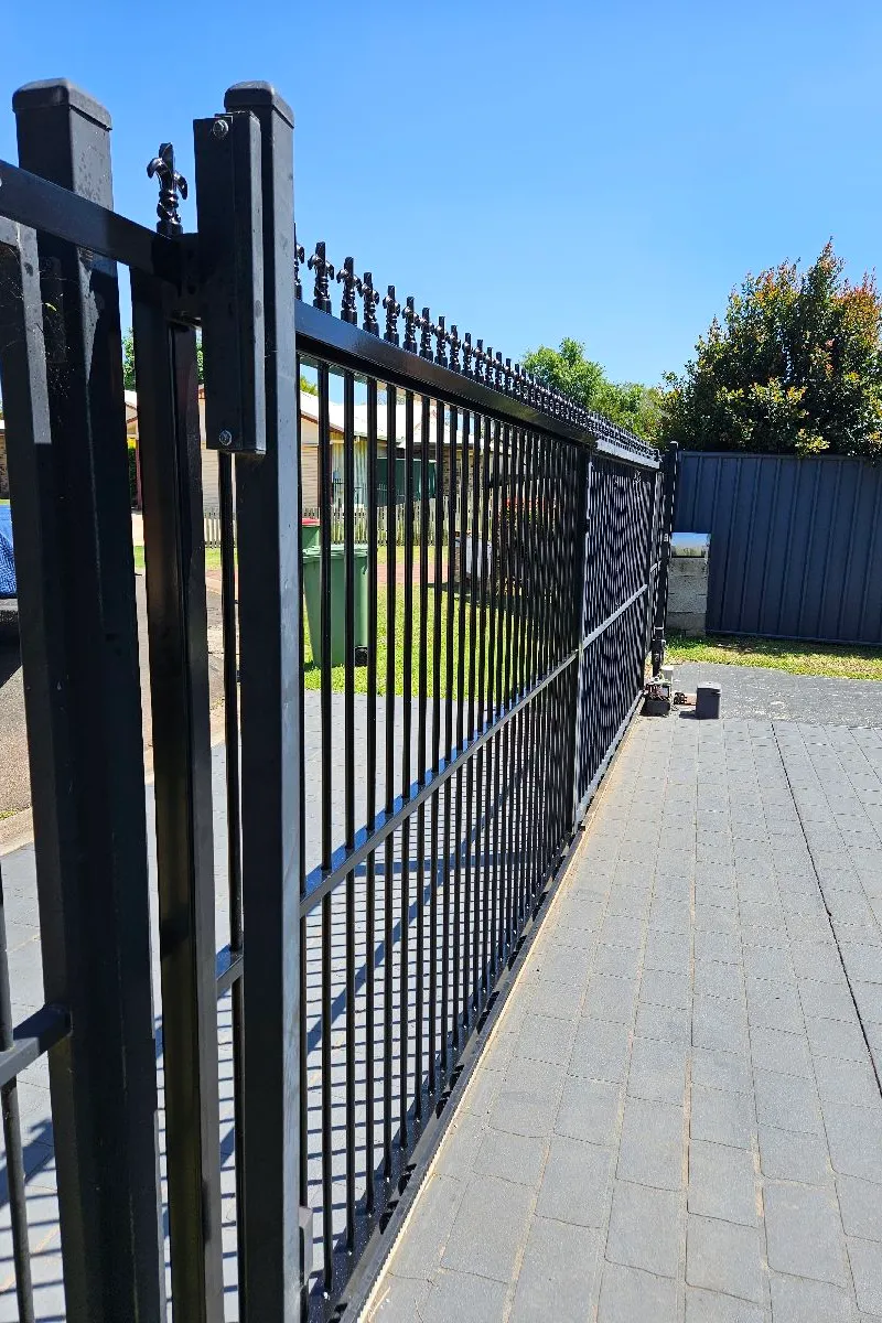 after Black Powder-coated Aluminium Sliding Gate – Gate Repairs, Kearneys Spring