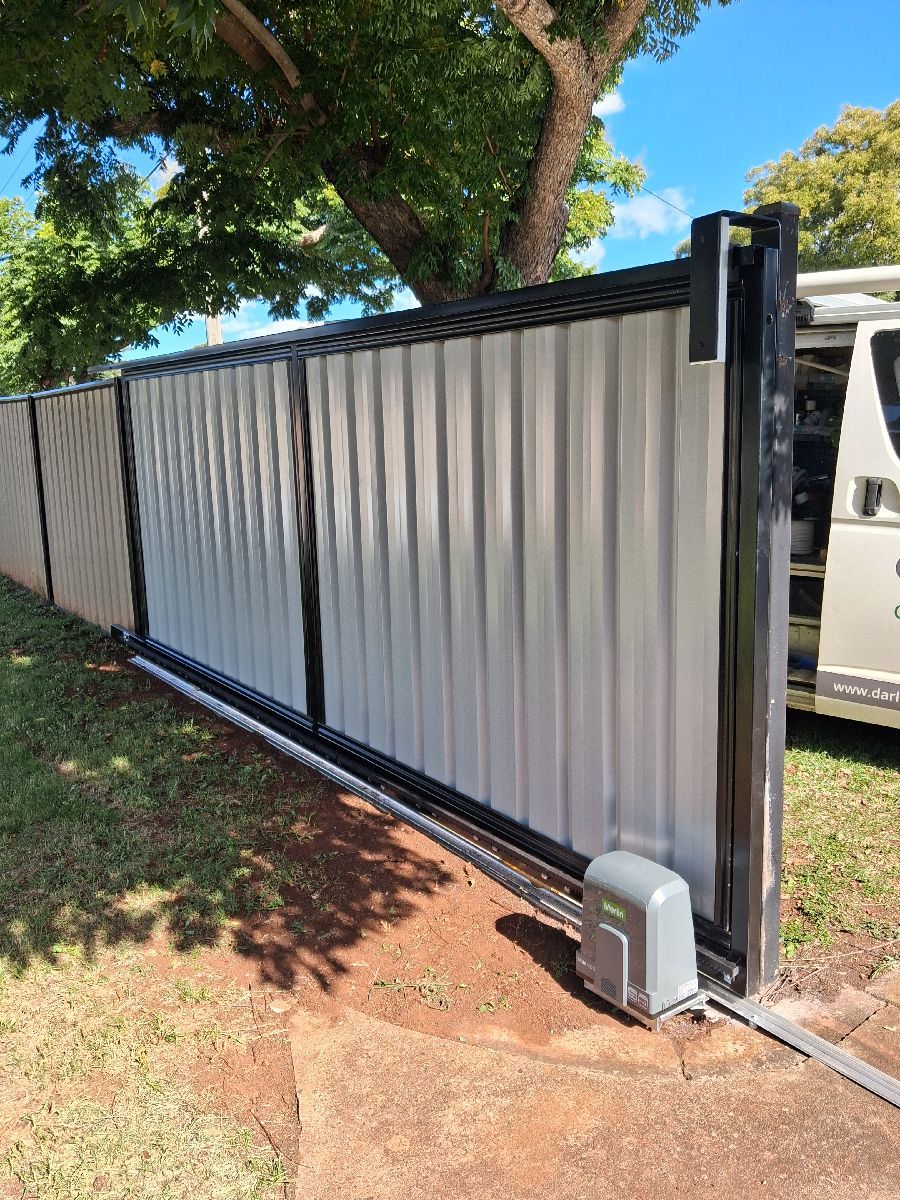 after Mocha Colorbond Steel Sliding Gate – Slide Gate + Motor, Centenary Heights