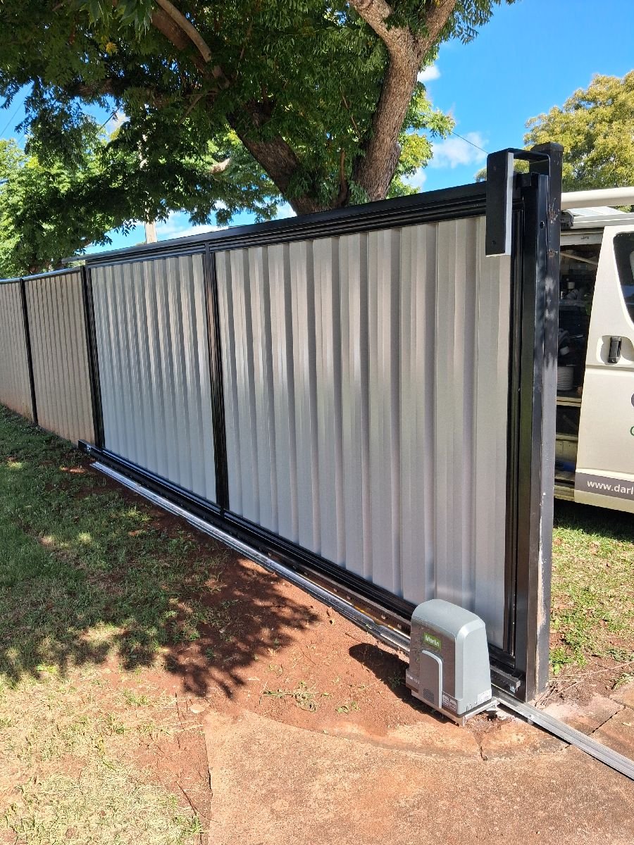 after Mocha Colorbond Steel Sliding Gate – Slide Gate + Motor, Centenary Heights